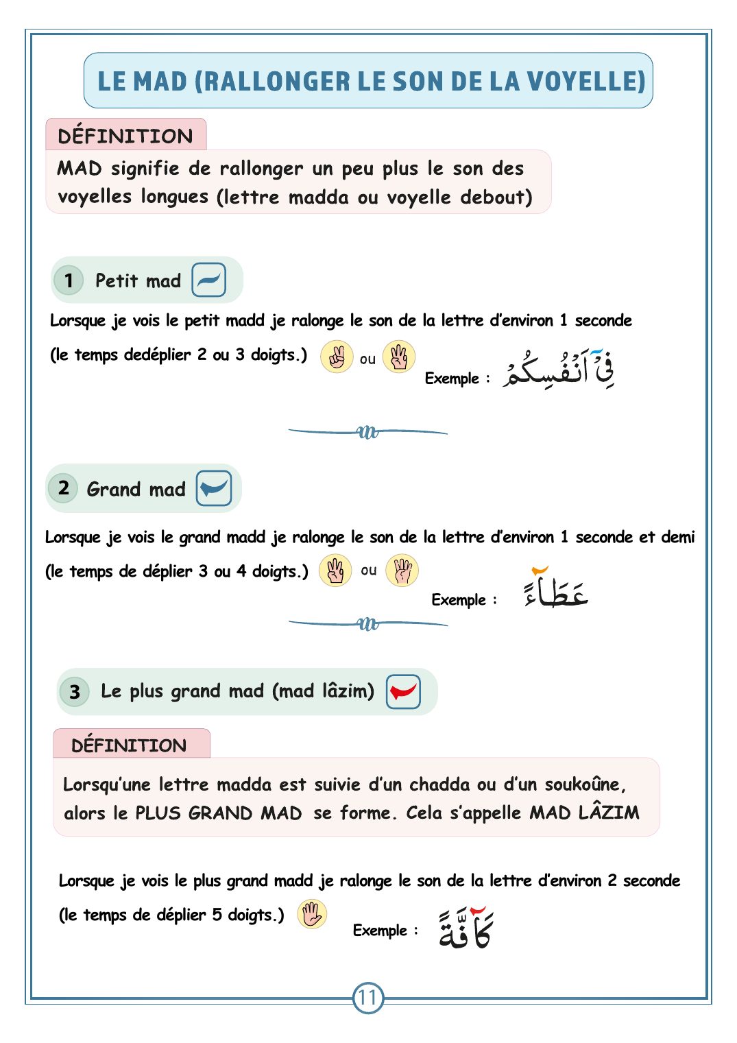 Page 11 du Petit livret de Tadjwîd