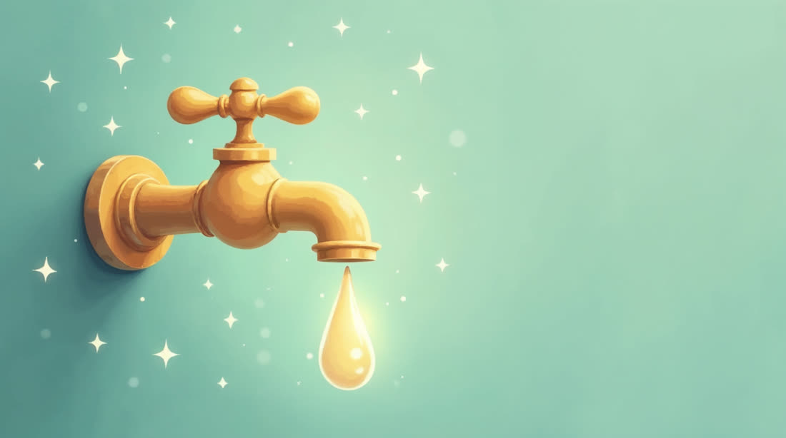 Un robinet et une goutte d'eau