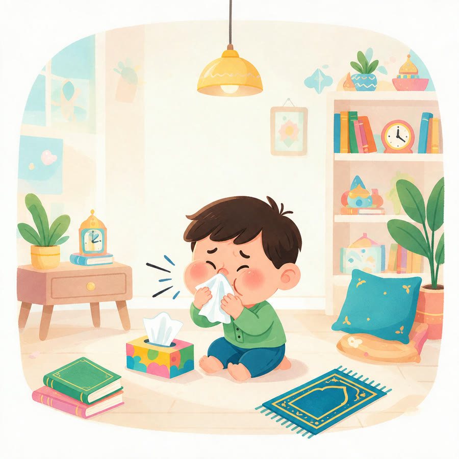 Un enfant qui éternue