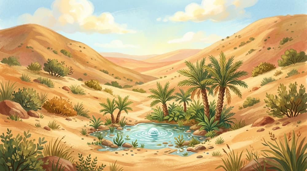 La source de Zamzam qui jaillit entre deux collines