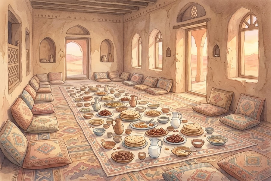 Un grand repas de famille