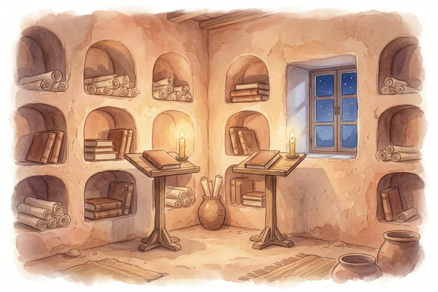 La maison d'un savant des livres anciens