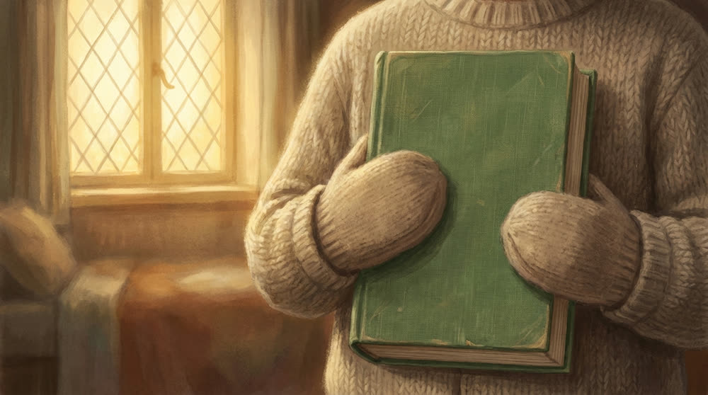 Les mains d'un enfant serrant un petit livre contre lui